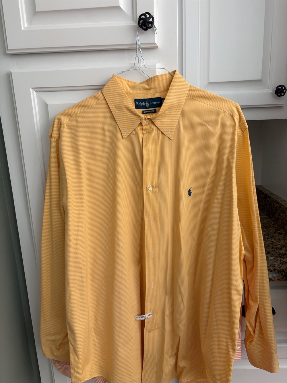 Ralph Lauren Men’s Yellow Button-Down Shirt with Navy Pony